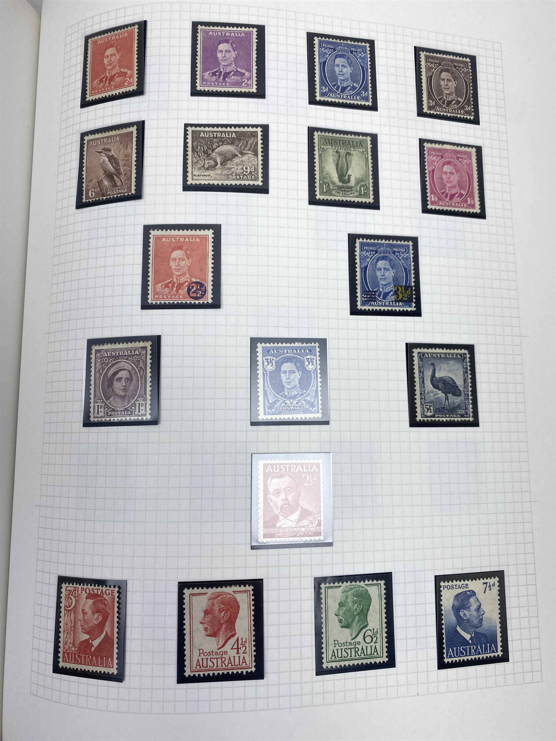 Australia 1913 and later stamps, including used and unused examples, postage due stamps, Queen Elizabeth II issues etc, housed in 'The Utile Hinged Leaf Album'