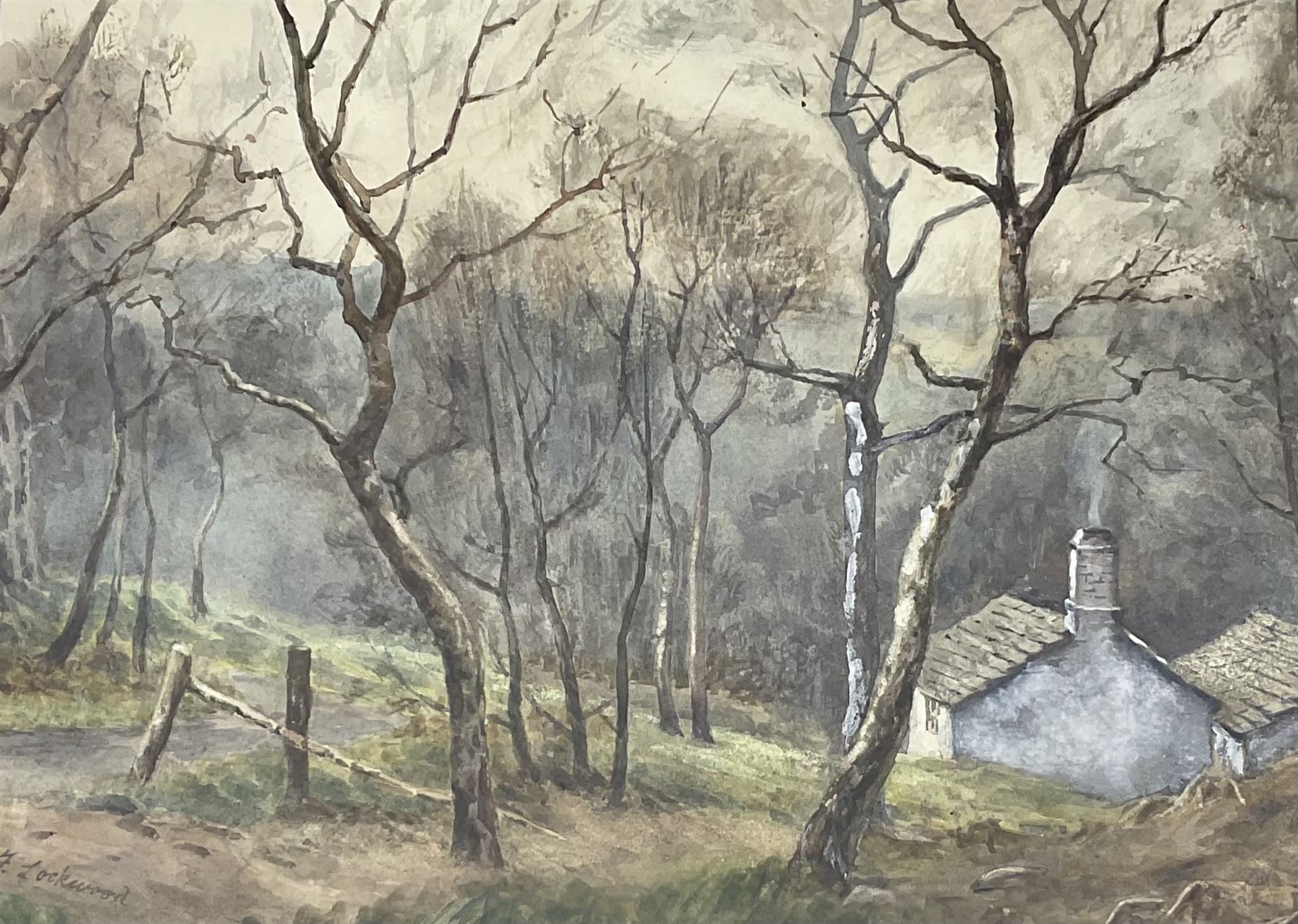 Florence Lockwood (British 1861-1937): Cottage in the Woods, watercolour signed 23cm x 31cm
Notes: Florence Lockwood was a notable suffragette