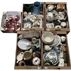 Various ceramics to include Hornsea, thimbles. tea set for five, majolica jugs etc in five boxes