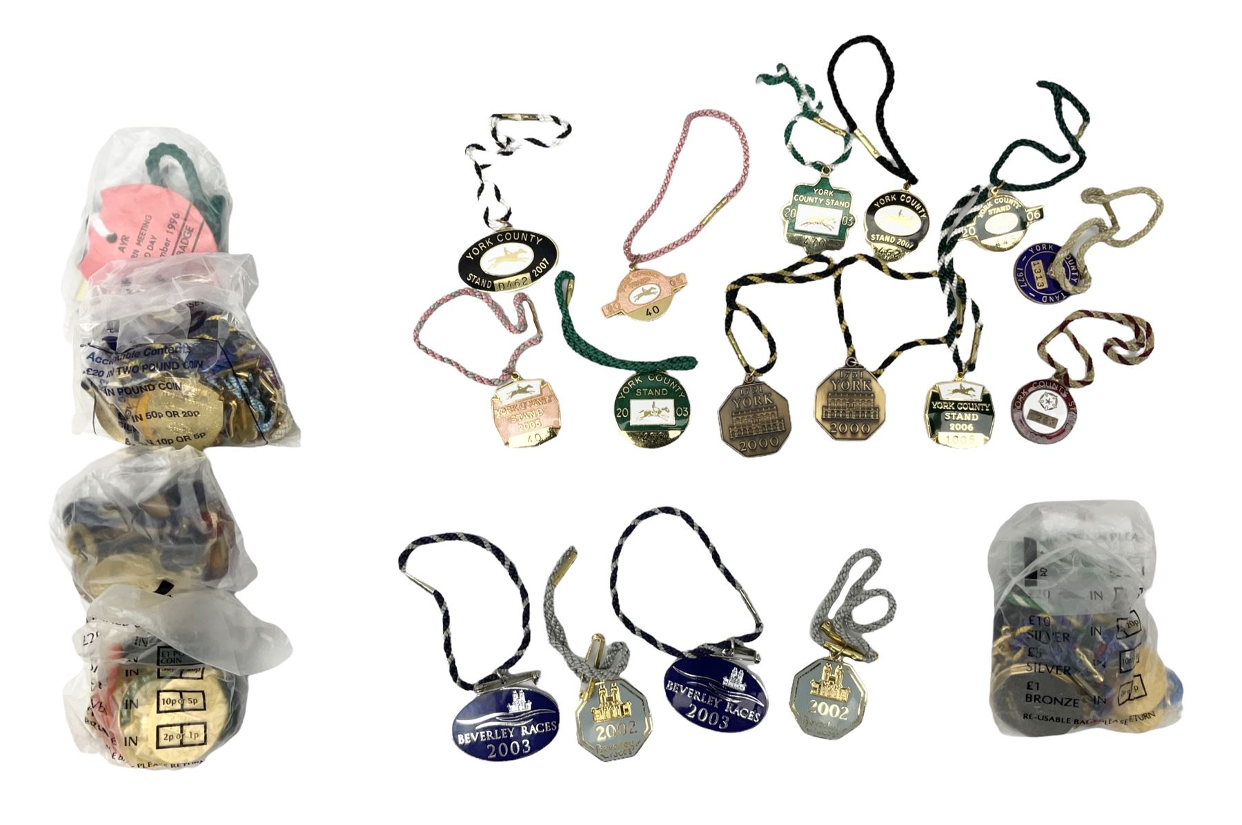 Thirty nine enamelled horse racing badges, to include badges from York, Ripon, Beverley Goodwood etc