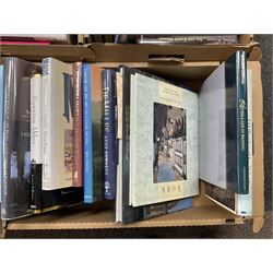 Quantity of hardback books, to include books relating to Winston Churchill, autobiographies, fiction, non fiction, etc in five boxes 
