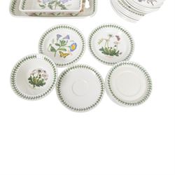 Collection of Portmeirion The Botanic Garden pattern, including five dinner plates, four side dishes, vases, planters etc 