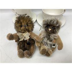 Charlie Bears - limited edition Minimo Collection 'Cappuccino' No.184/1000 and 'Espresso' No.21/1000; each with labels and complete with purpose made ceramic cups and saucers; Bearhouse emu; and Alpaca Collection teddy bear No.5800S (4)