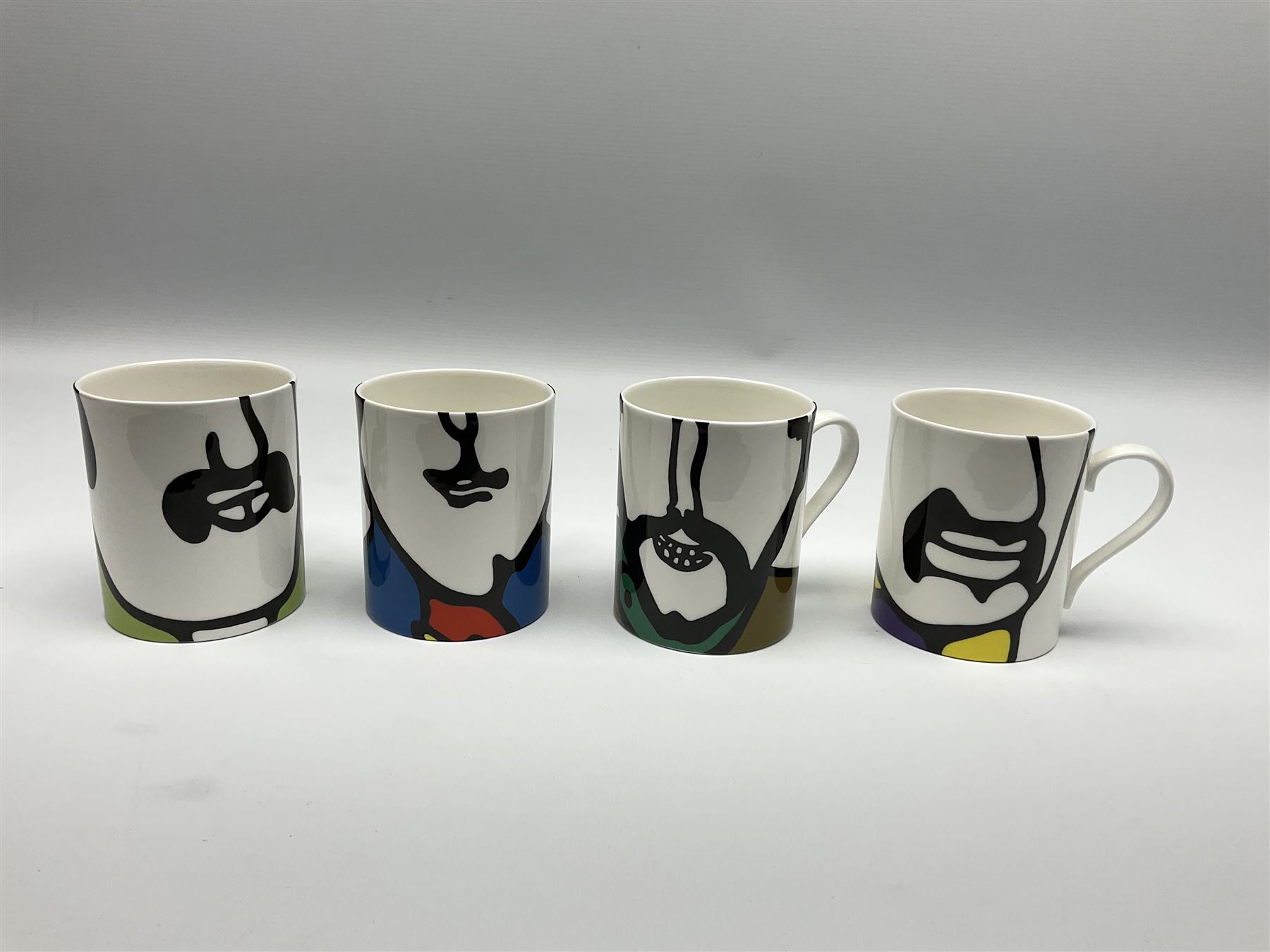 Four limited edition Beatles Yellow Submarine mugs, designed by Paul Smith and made for Thomas Goode, 73/200, in original box