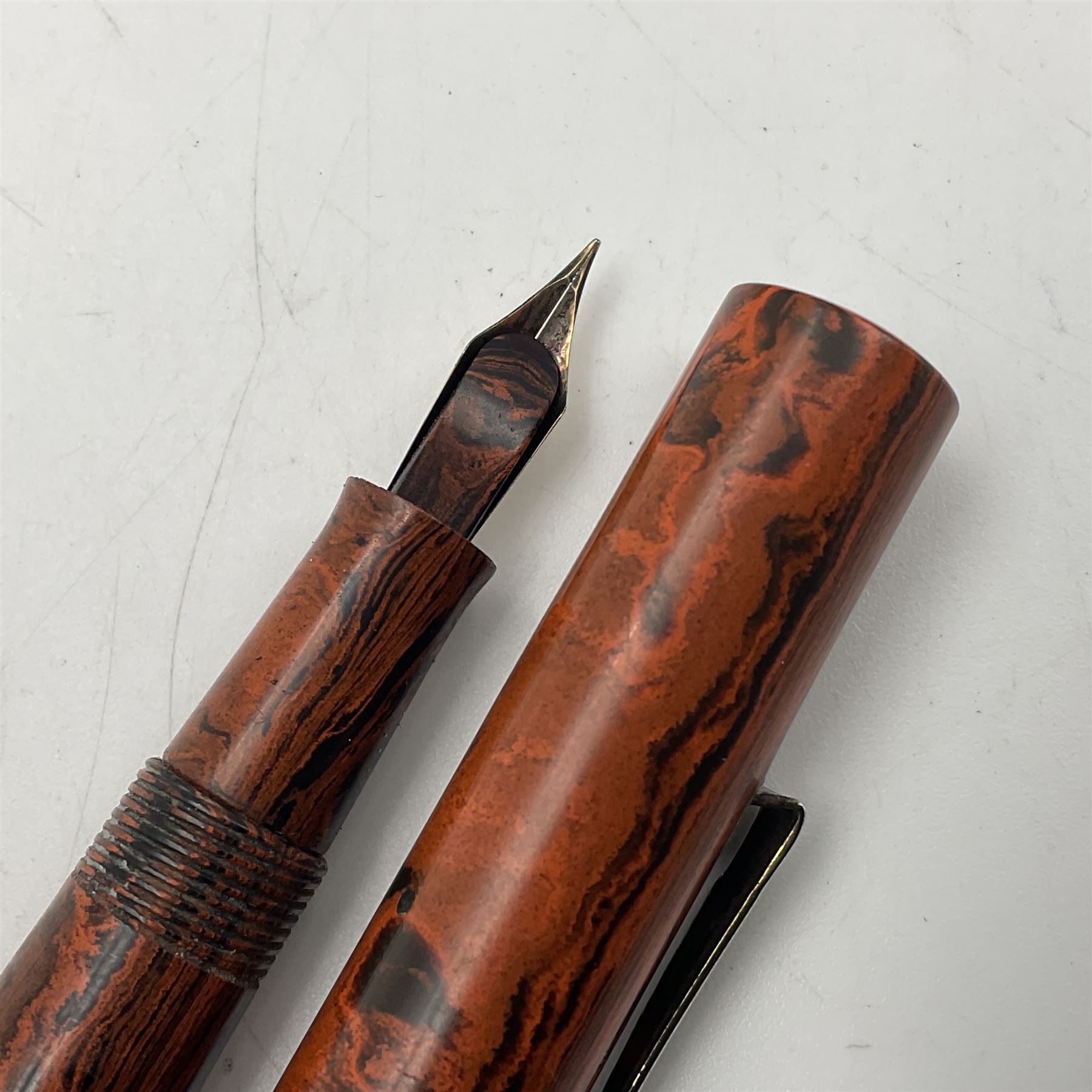 Five fountain pens, to include Stephens no 270, Curzon Typhoo, WHSmith The Wembley Pen and the Nectar, all with 14ct gold nibs  