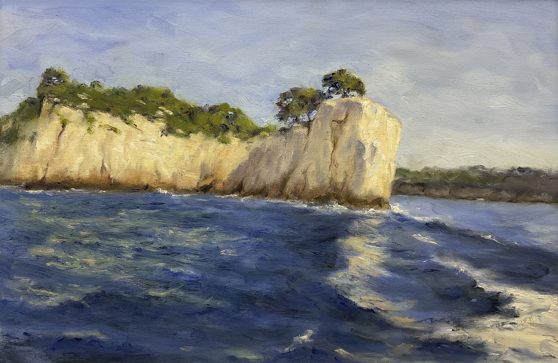 Neil Tyler (British 1945-): 'Southern France - A Calanque somewhere between Cassis and Marseilles', oil on canvas signed, titled verso 50cm x 75cm