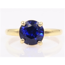 Single stone sapphire gold ring hallmarked 9ct  