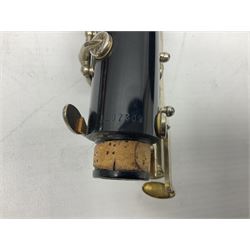 John Packer JP121 Mk.IV five-piece clarinet, serial no.12109992; in original case; and B & H 78 four-piece clarinet, serial no.1107309; cased (2)