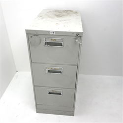Three drawer filing cabinet, W46cm, H105cm, D73cm