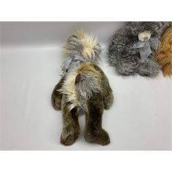 Four Charlie Bears, comprising Christine CB181832B, Marshmallow CB161616, and Savoury Pudding CB625096, each designed by Isabelle Lee, each with tags, plus one example CB151535B lacking tag 