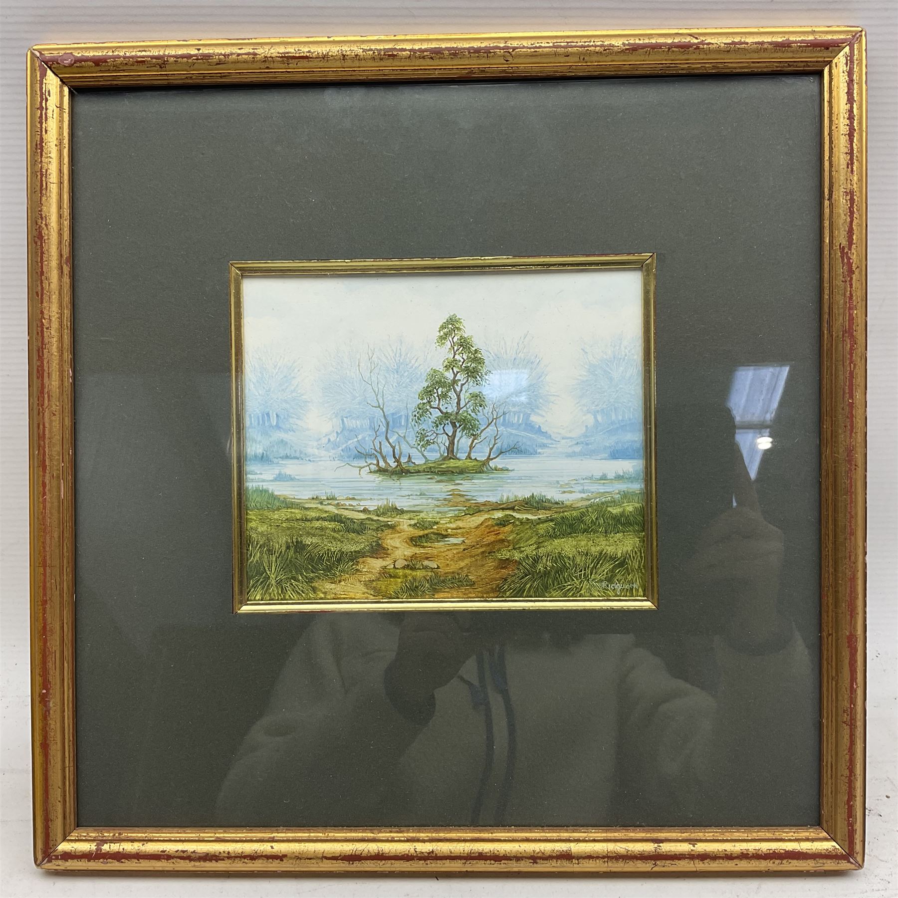 John Ridgewell (British 1937-2004): Path to the Lakeside, oil on card signed 14cm x 18dm 