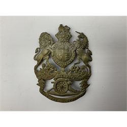 First East York Artillery Victorian helmet plate, 8cm x 10cm