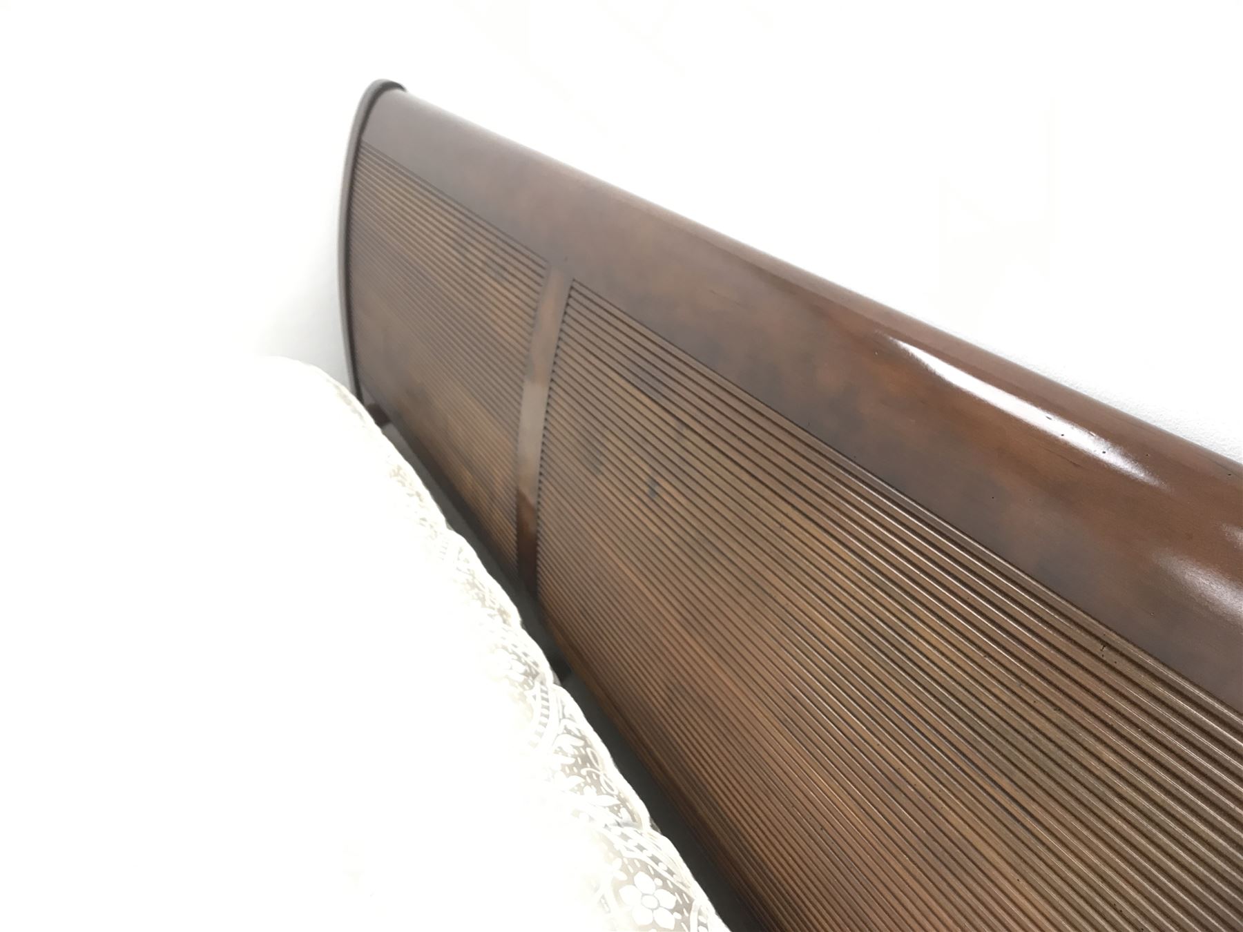 French cherry wood SuperKing sleigh bed with mattress 