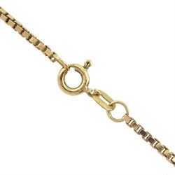 18ct gold single stone round brilliant cut diamond pendant, on 9ct gold box link chain necklace, diamond approx 0.30 carat