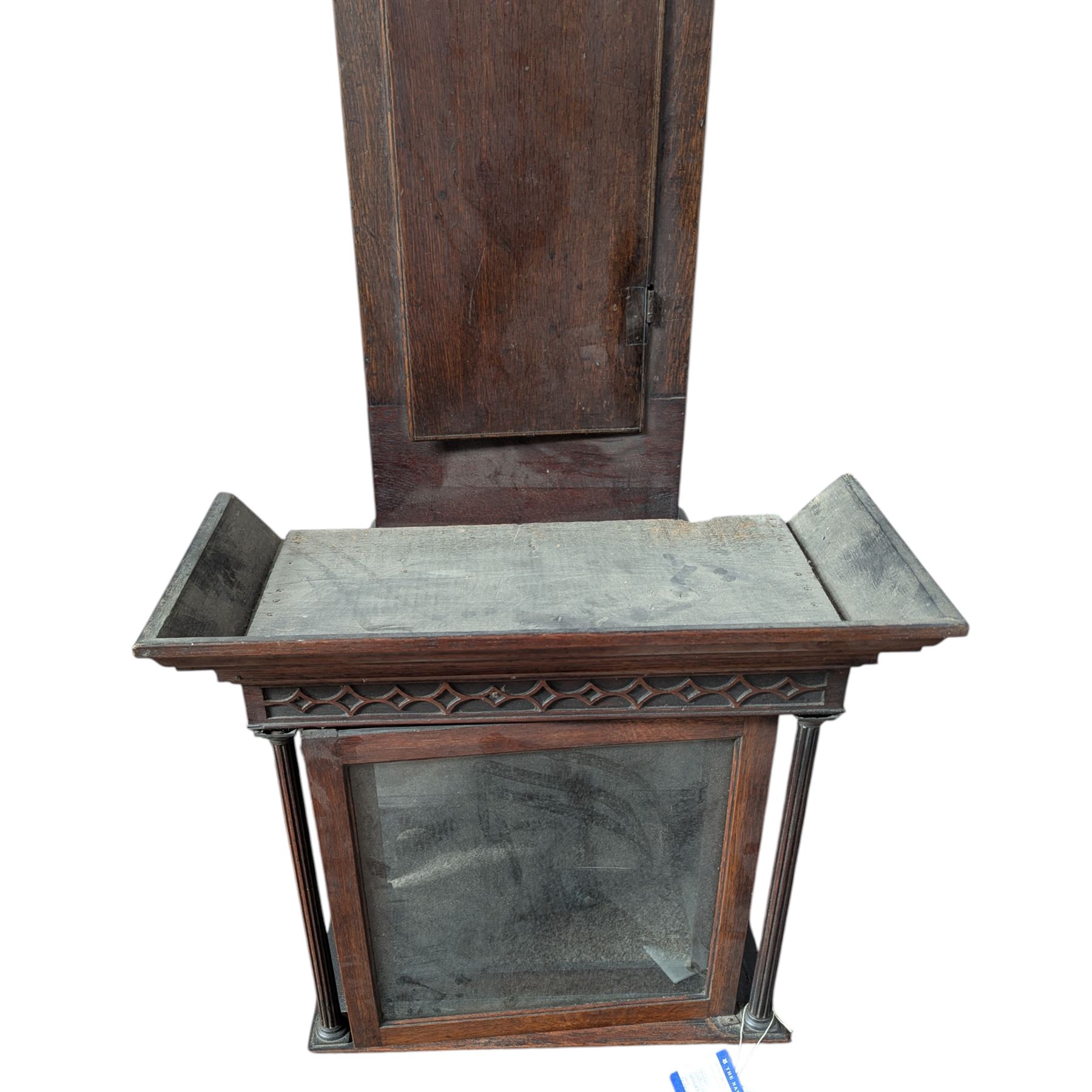 Late 18th century oak longcase clock case