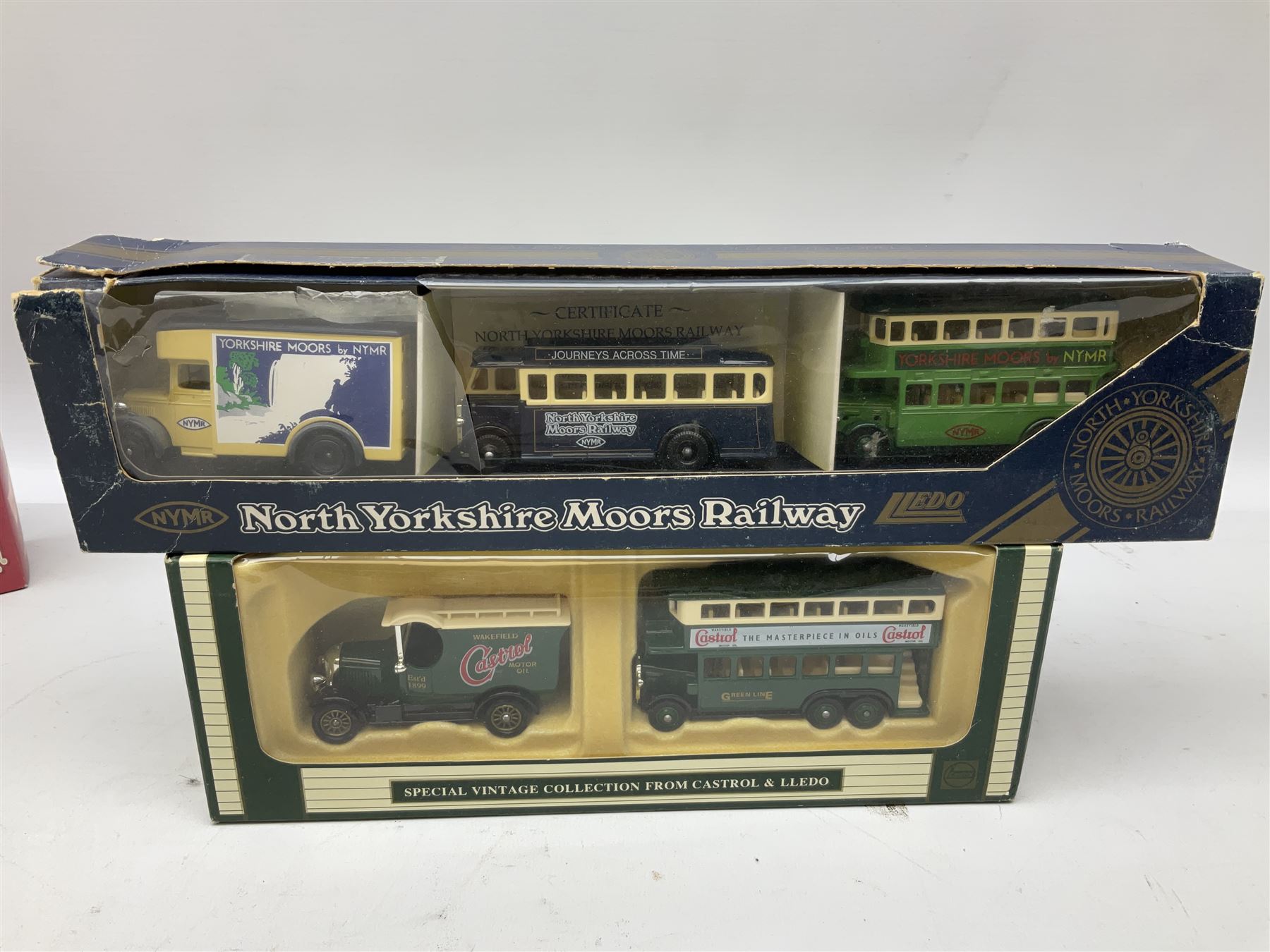 Collection of Diecast model vehicles, including Lledo The Golden Days of the Film Industry limited edition set, Lledo H Samuel boxed vehicle, and other similar examples 