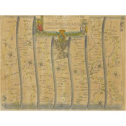 John Ogilby (British 1600-1676): 'The Road from York to West-Chester', late 17th century e...