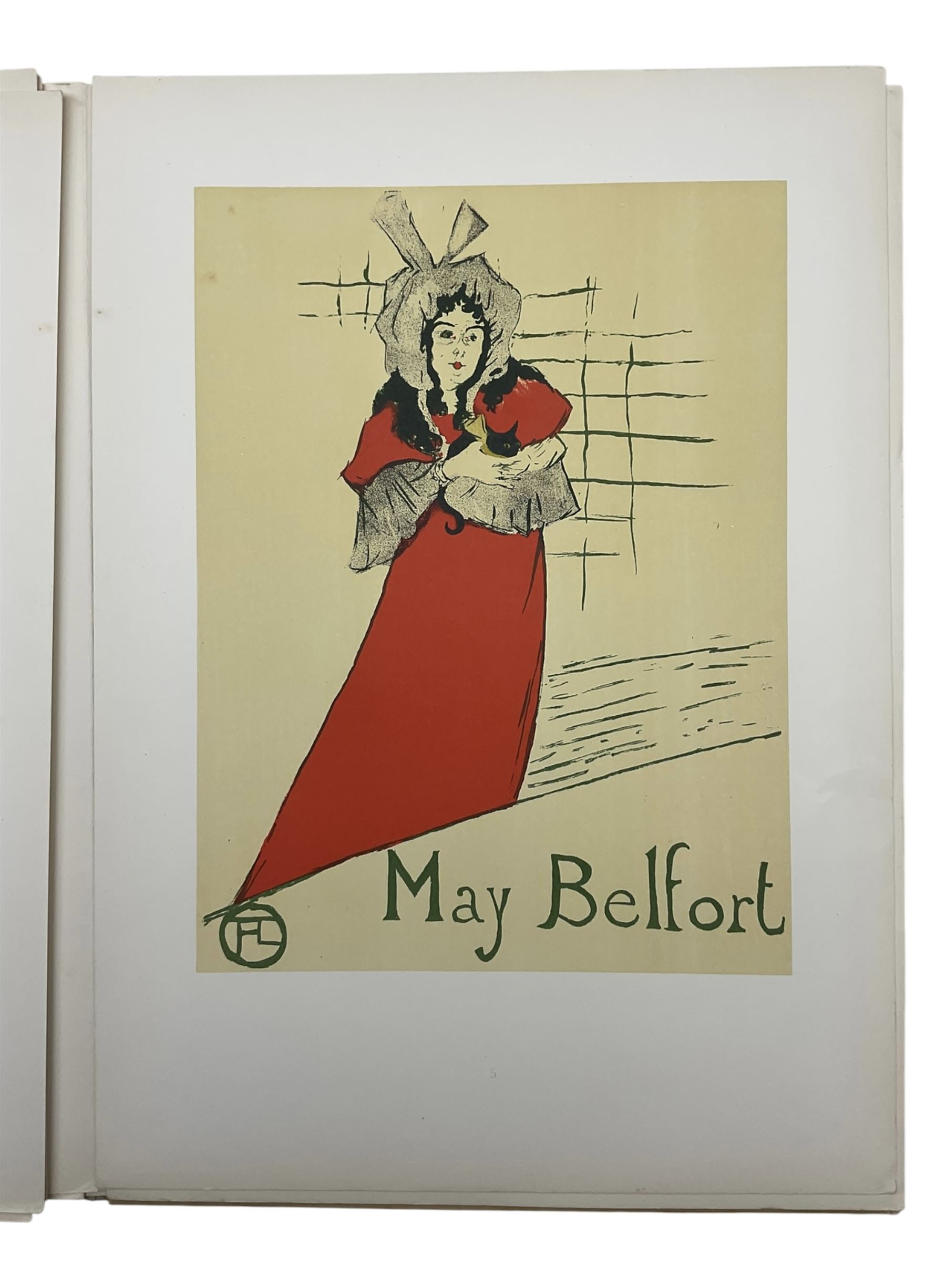 Rotzler, Willy - 'Affiches de Henri de Toulouse-Lautrec - Dix reproductions en couleurs', book containing ten colour Toulouse-Lautrec lithographs, pub. 1946 by Bale, unbound with loose plates, plates max 33cm x 24cm