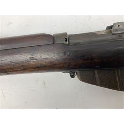 WW1 Lee Enfield SMLE bolt-action rifle, dated 1918, with single barrel band and bayonet fitting L113cm FIREARMS CERTIFICATE REQUIRED OR RFD
