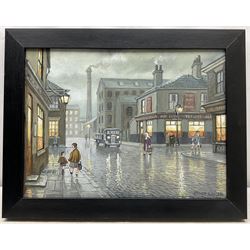 Steven Scholes (Northern British 1952-): 'Florin Street Salford', oil on canvas signed 29cm x 39.5cm