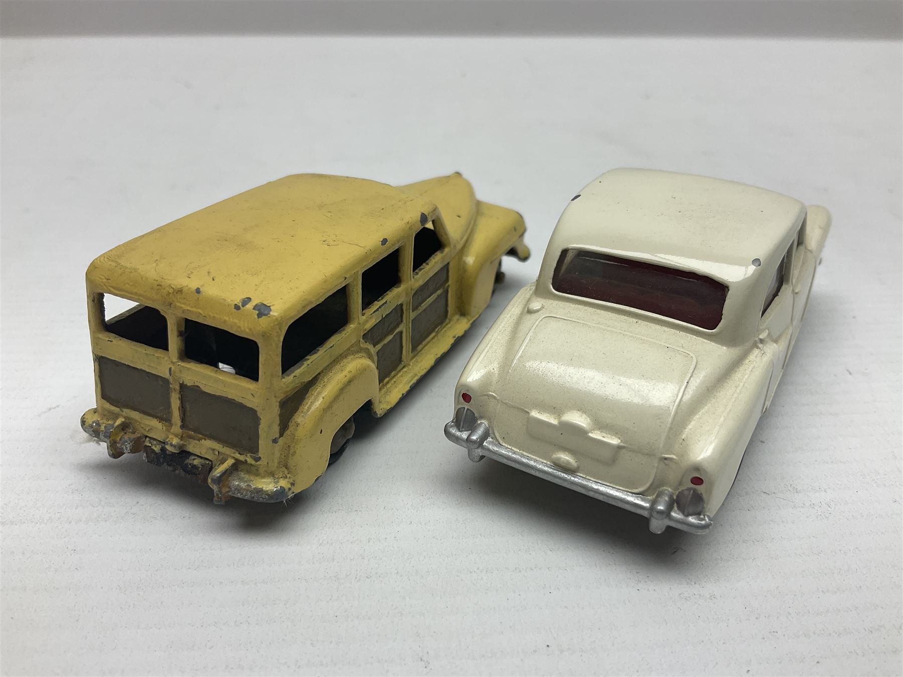 Eleven unboxed and playworn early die-cast models including Dinky Packard, Buick, two Jaguar Mark X and estate wagon, Corgi Mercedes-Benz 300S.L. Roadster, Ford Thunderbird, Citroen DS19 and Bentley Continental Sports Saloon, Spot-On Armstrong Siddeley Sapphire etc; all unboxed (11)