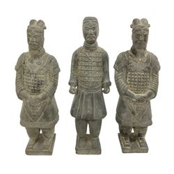 Set of three Chinese 'Terracotta Warrior
