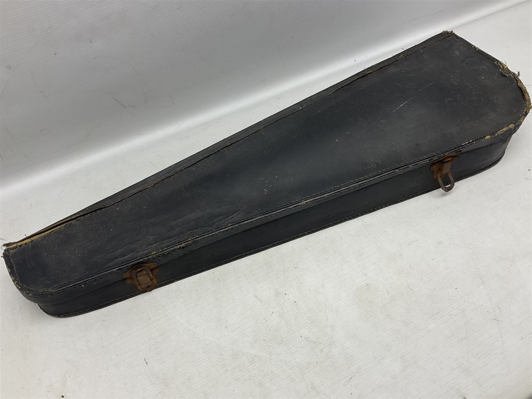 German trade violin c1900 the 36cm two-piece maple back impressed 'Stainer', maple ribs and spruce top, bears label 'Jacobis Stainer in Absam prope Oenipontum 17**' L59cm; in carrying case marked 'The Improved Dome' with bow