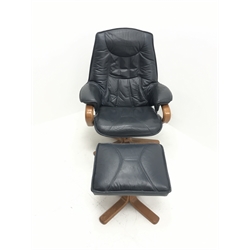 Ekornes Somo reclining chair and stool 