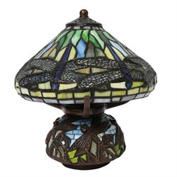 Tiffany style dragonfly table lamp, H24cm