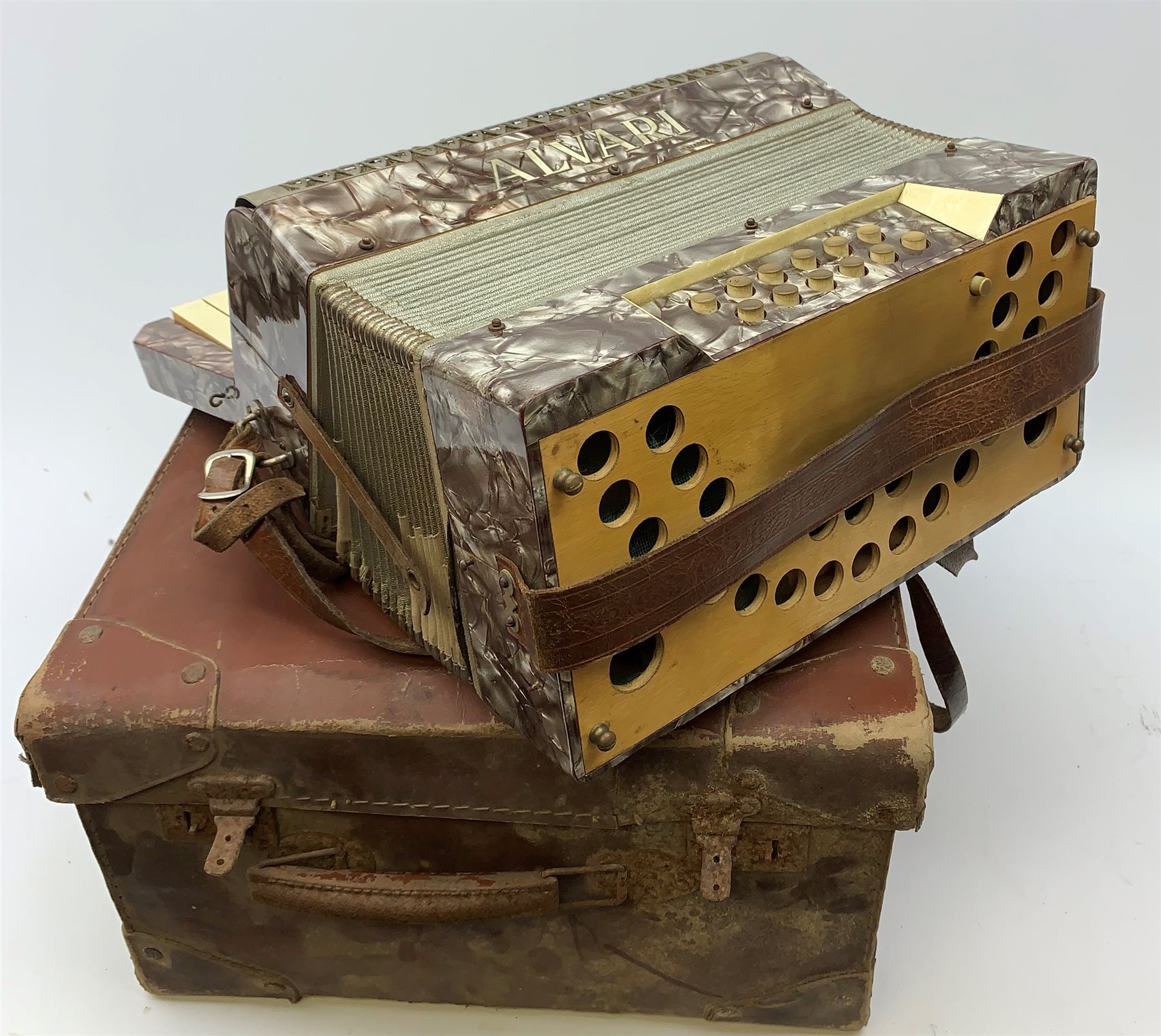 A cased Alvari piano accordion. 