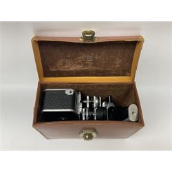 Paillard Bolex D8L STD 8mm cine camera body, serial no. 831223, with 'Paillard Switar 1:1.8 f=36mm AR' lens, serial no. 769123, Paillard Yvar 1:1.8 f=13mm AR' lens, serial no. 782154 and Paillard Pizard 1:1.9 f=5.5mm AR' lens, serial no. 717045, in leather carry case