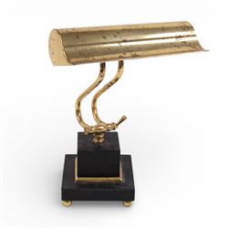 Early 20th century bankers desk lamp, H35.5cm