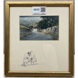 Brian Irving (British 1931-2013): Dales Lane, pen ink and watercolour signed 7cm x 11cm