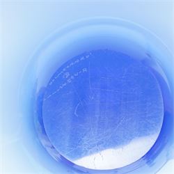 Art glass blue Selendia bowl, by Per Lutken for Holmegaard, with flared rim, incised marks to base, D26cm