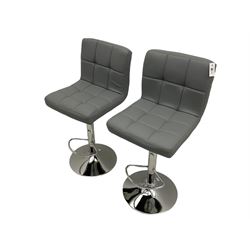 Pair contemporary bar stools, upholstere