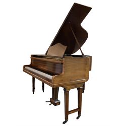 Pohlmann sapele mahogany cased baby grand piano, with duet stool