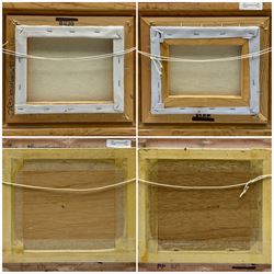 French School (20th century): Parisian Street Scenes, pair oils on board together with pair oils on canvas each 19cm x 24cm (4)