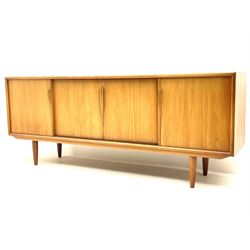 1960s/70s teak sideboard enclosed by four sliding doors