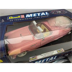 Revell - seven 1:18 scale die-cast models comprising '55 Ford Thunderbird; '56 Thunderbird 'Pink Dream'; '69 Corvette Convertible; 1965 Ford Mustang Convertible; Honda NSX; Pininfarina Mythos; and BMW Isetta 250; all boxed (7)