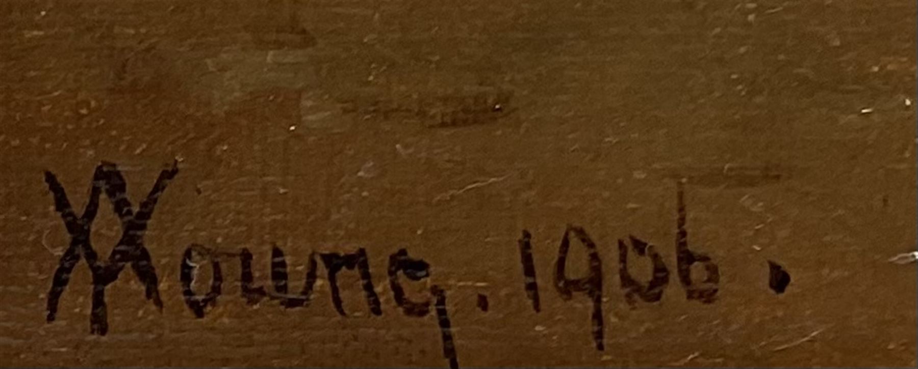 Alexander Young (Scottish 1865-1923): 'A Breton Fishing Haven', oil on canvas signed and dated 1906, 29cm x 45cm 