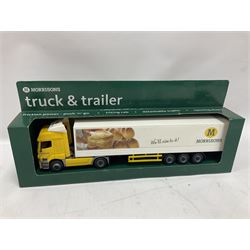 Corgi - nine limited edition die-cast heavy haulage tractor units including five Truckfest CC13223, CC13714, CC12817, CC12815 & CC13728; together with CC12214, CC12107, CC12904 & CC13210; and Morrisons promotional plastic delivery lorry; all boxed (10)