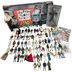 Collection of Hasbro Star Wars figures, including Han Solo prisoner action figure and loos...