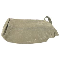 Canvas army kit bag, together with canvus officers pistol holster, and two belts