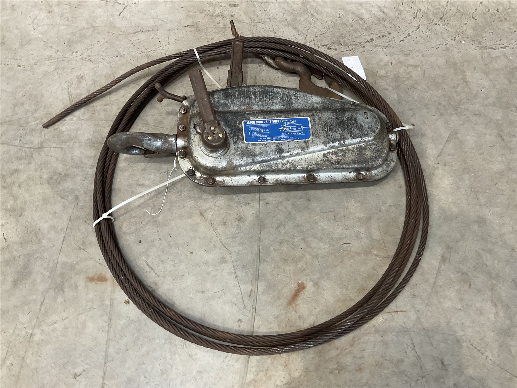 Tirfor model T.13 super winch, with steel rope
