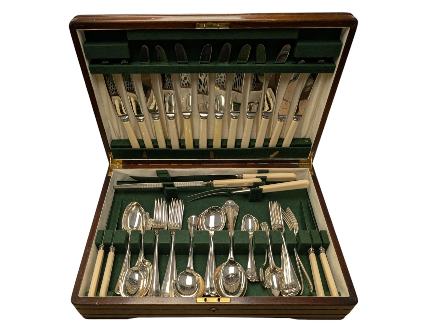 Cased canteen of cutlery, containing items by various makers 