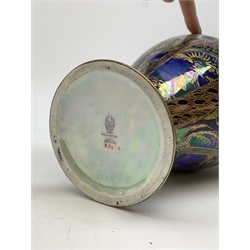 Wedgwood Fairyland Lustre vase, designed by Daisy Makeig Jones, of baluster form decorated with the Imps on a Bridge pattern, painted with a procession of imps crossing a bridge set within a fantasy landscape, heightened with gilt detail throughout, with printed and painted marks beneath, H22.5cm