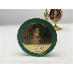 Franklin Mint House of Faberge three collectors eggs, comprising Madonna and Child, The Shepherds Gift and Glorious Adoration 