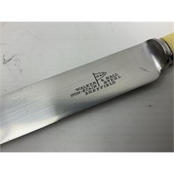 Walker and Hall silver plated canteen of cutlery, oak case, the hinged lid with a engraved brass shield , H12cm, L32cm