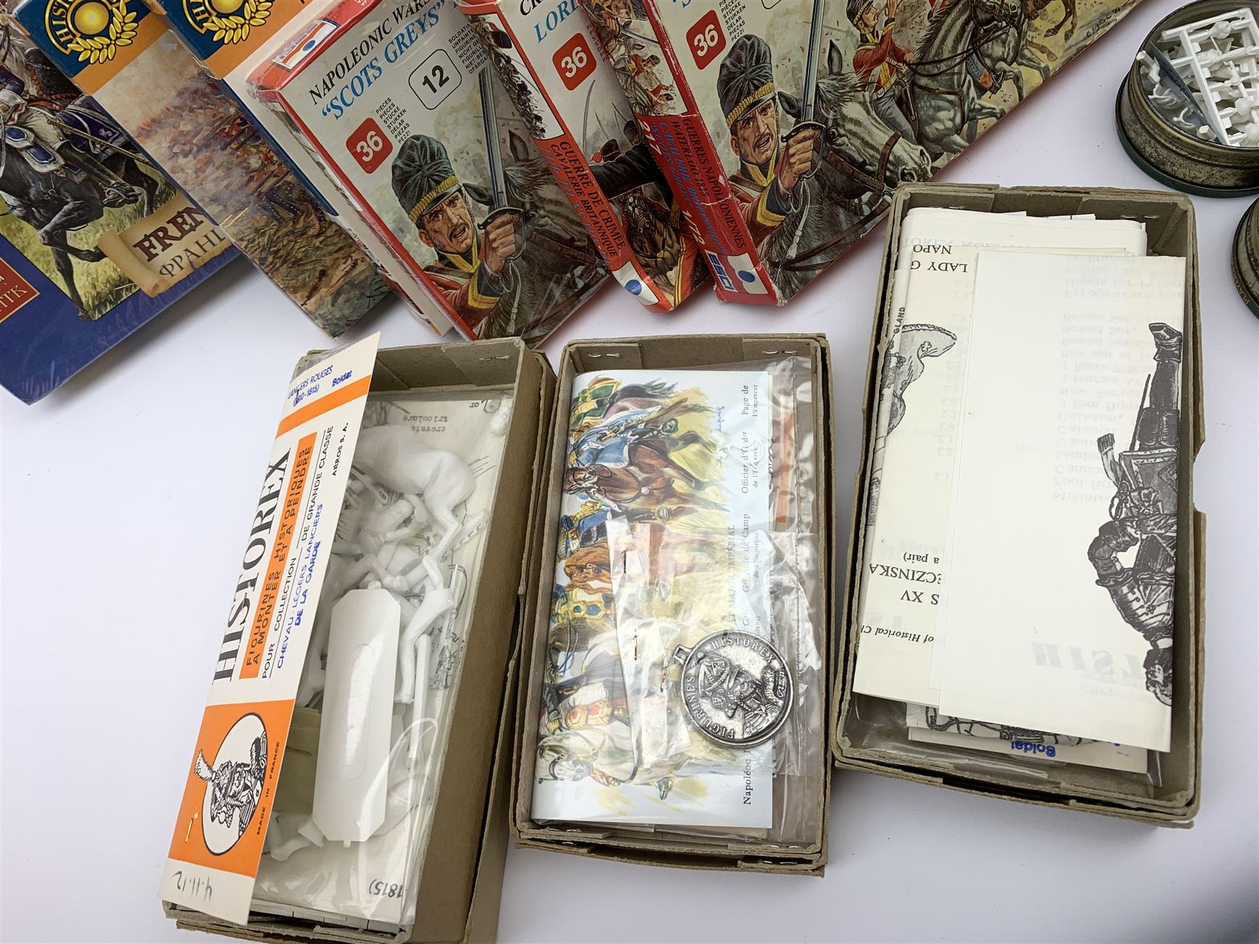 Various makers plastic model kits of soldiers - seven by Esci, two by Italeri, two by Hat and one by Zvezda, all boxed; together with others by Historex etc, some in original packs and some unboxed; together with a quantity of plastic parts