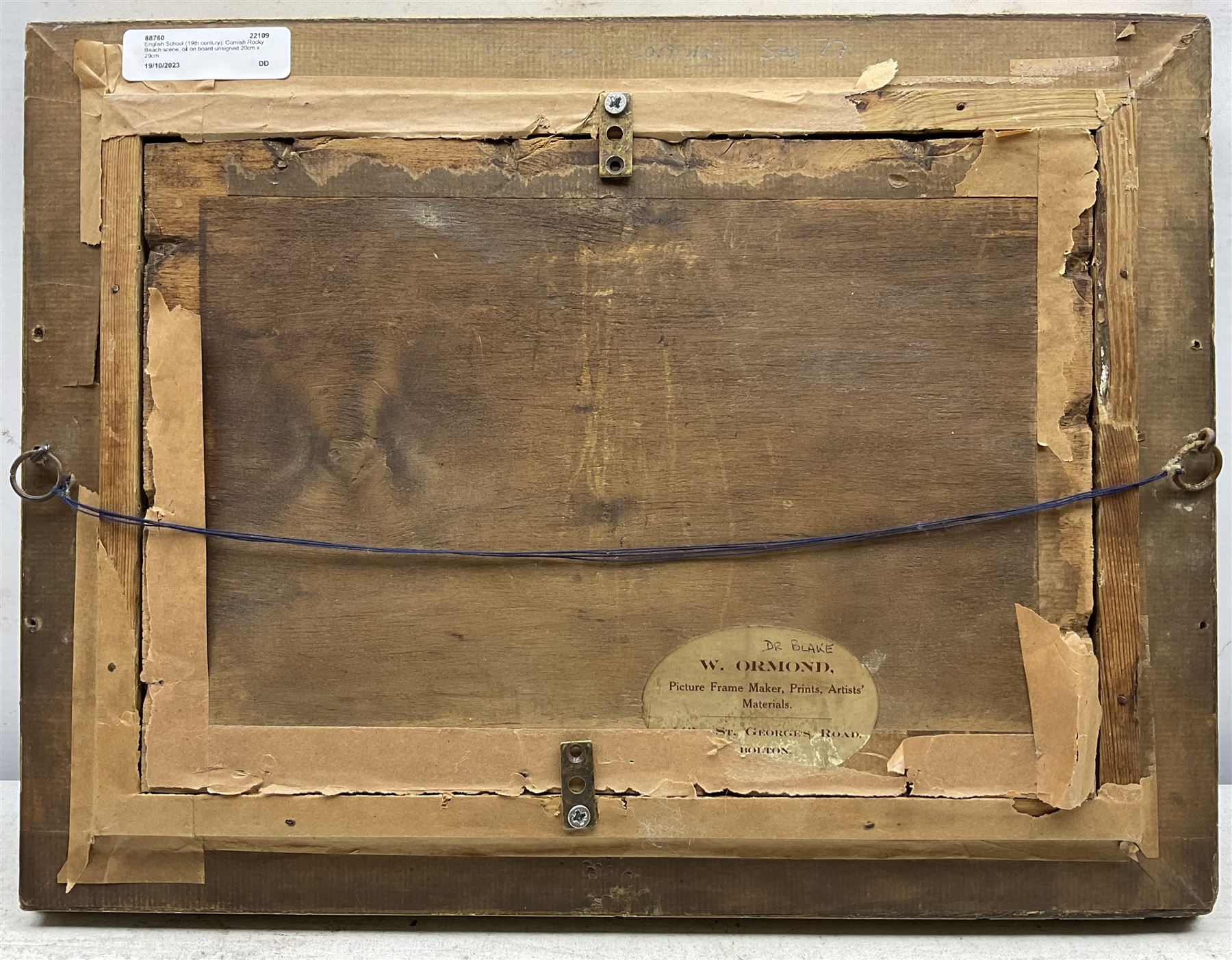 English School (19th century): Cornish Rocky Beach scene, oil on board unsigned 20cm x 29cm 